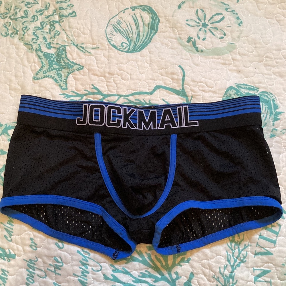 Jockmail, black and blue mesh, Tag is XL but fits like medium. - Picture 2 of 4